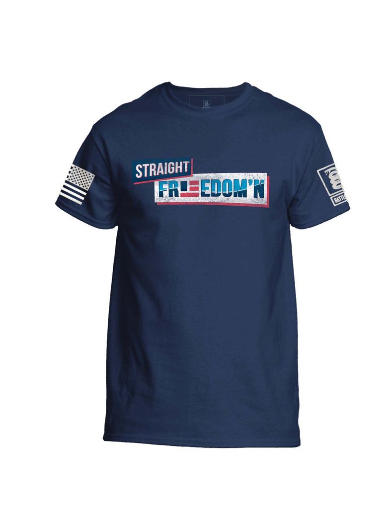 Battleraddle Straight Freedom'n Mens 100% Battlefit Polyester Crew Neck T Shirt