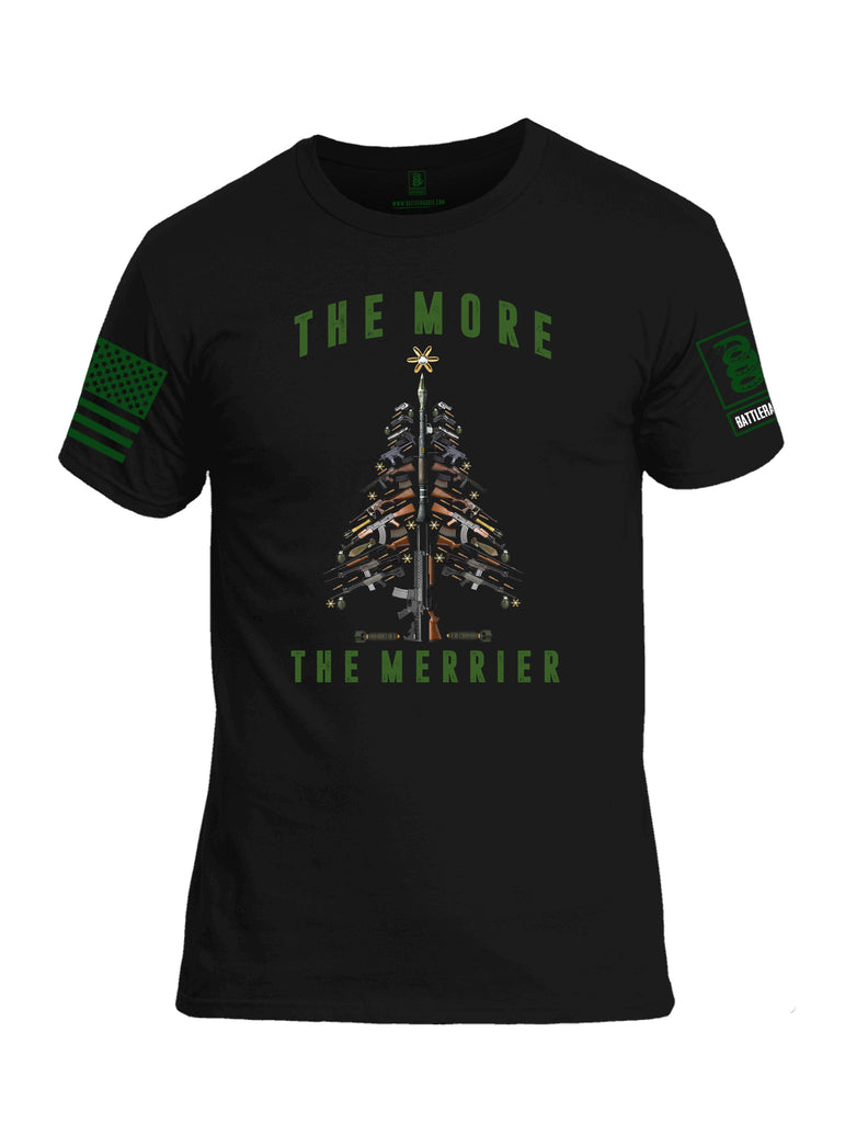 Battleraddle The More The Merrier Green Sleeve Print Mens Cotton Crew Neck T Shirt