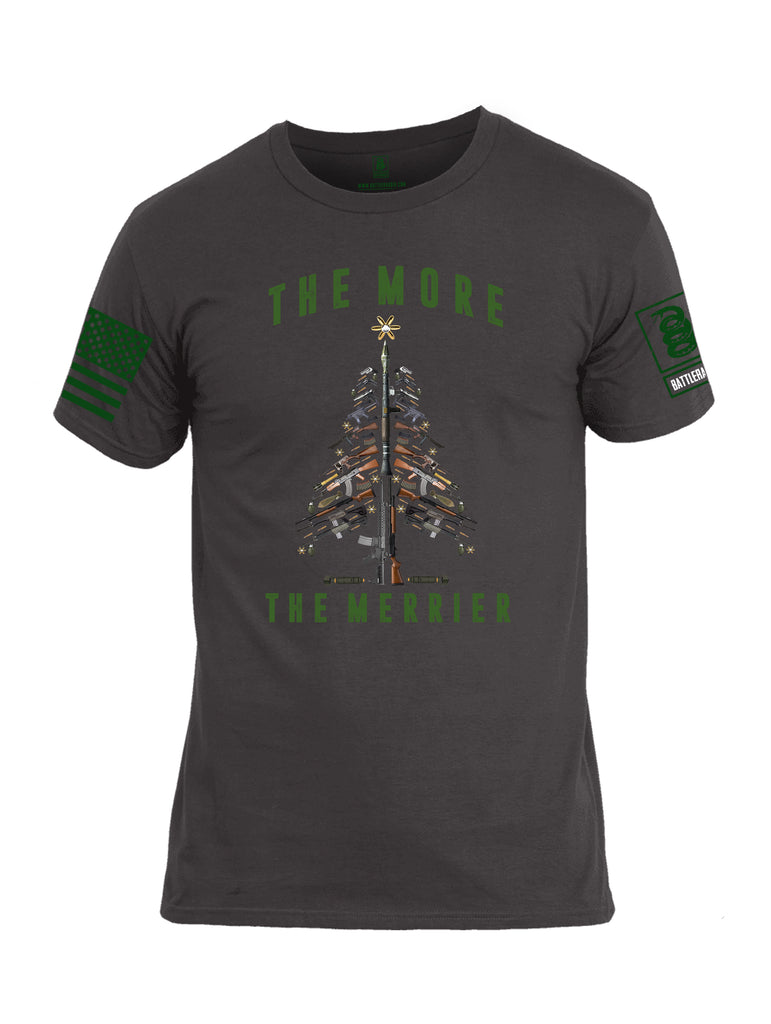 Battleraddle The More The Merrier Green Sleeve Print Mens Cotton Crew Neck T Shirt