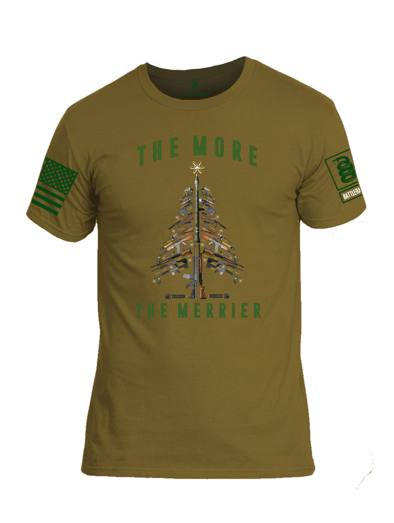 Battleraddle The More The Merrier Green Sleeve Print Mens Cotton Crew Neck T Shirt