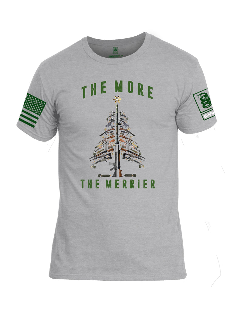 Battleraddle The More The Merrier Green Sleeve Print Mens Cotton Crew Neck T Shirt