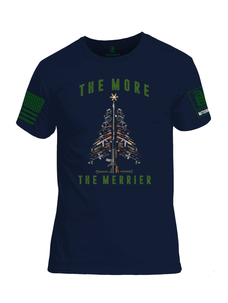 Battleraddle The More The Merrier Green Sleeve Print Mens Cotton Crew Neck T Shirt