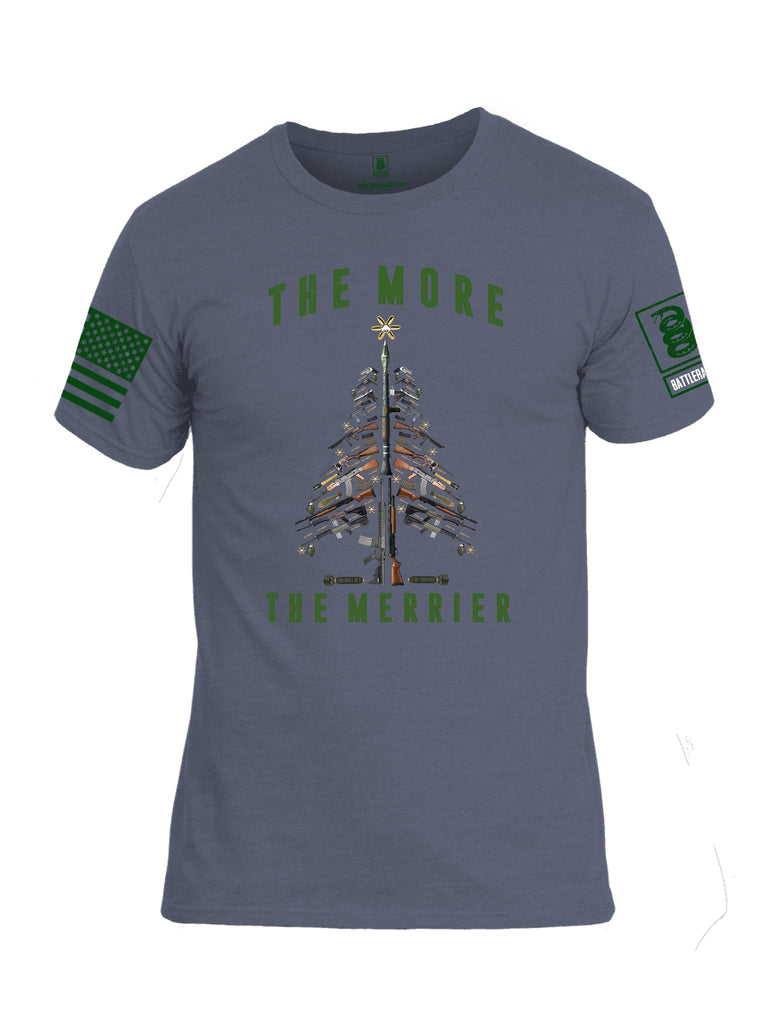 Battleraddle The More The Merrier Green Sleeve Print Mens Cotton Crew Neck T Shirt
