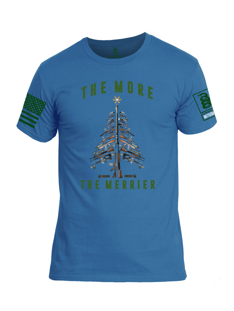 Battleraddle The More The Merrier Green Sleeve Print Mens Cotton Crew Neck T Shirt