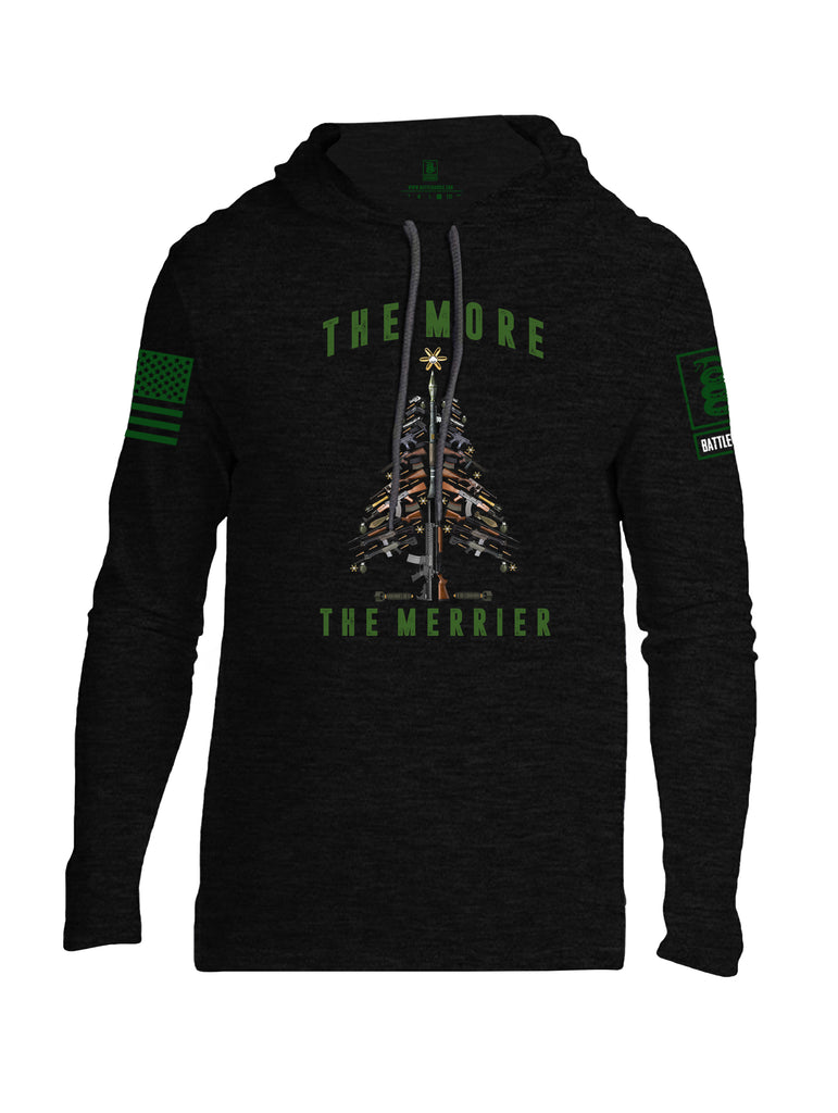Battleraddle The More The Merrier Green Sleeve Print Mens Thin Cotton Lightweight Hoodie