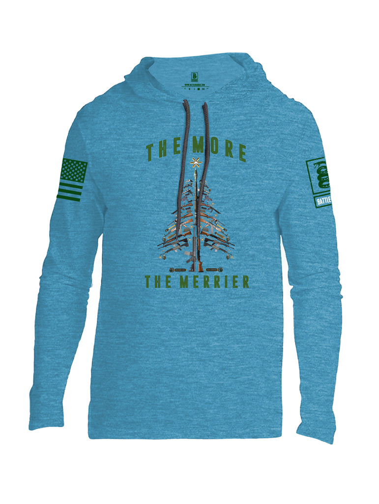 Battleraddle The More The Merrier Green Sleeve Print Mens Thin Cotton Lightweight Hoodie