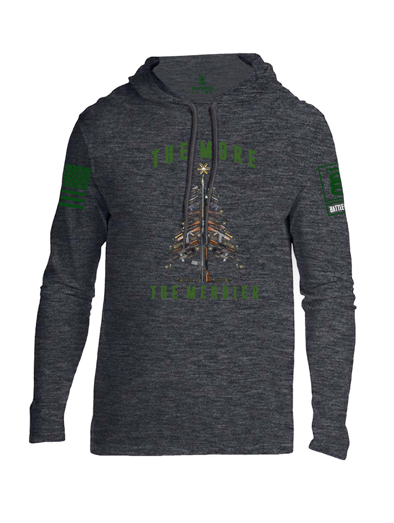 Battleraddle The More The Merrier Green Sleeve Print Mens Thin Cotton Lightweight Hoodie