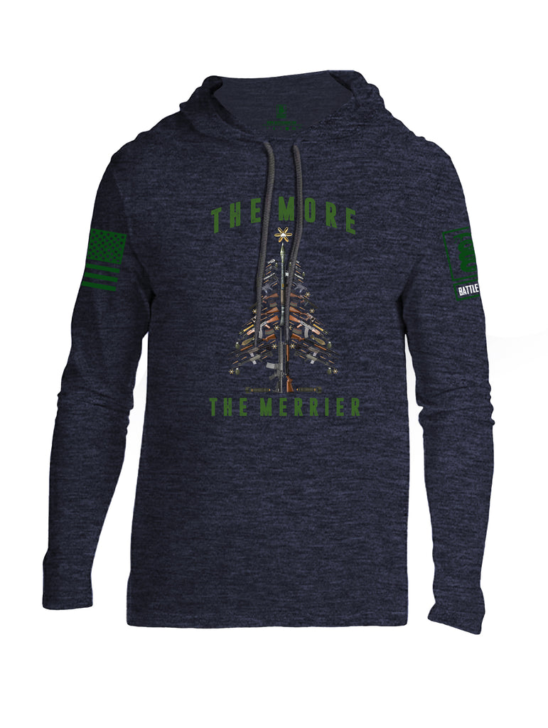 Battleraddle The More The Merrier Green Sleeve Print Mens Thin Cotton Lightweight Hoodie