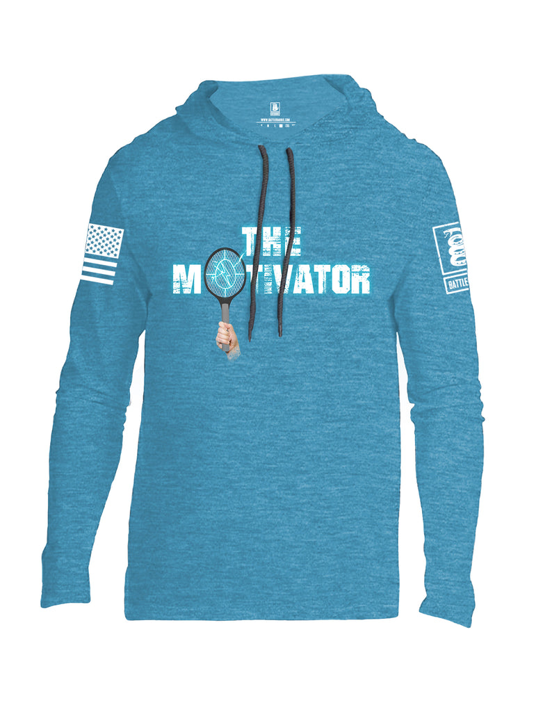 Battleraddle The Motivator White Sleeve Print Mens Thin Cotton Lightweight Hoodie