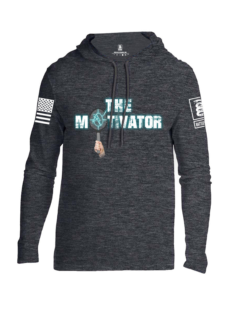 Battleraddle The Motivator White Sleeve Print Mens Thin Cotton Lightweight Hoodie