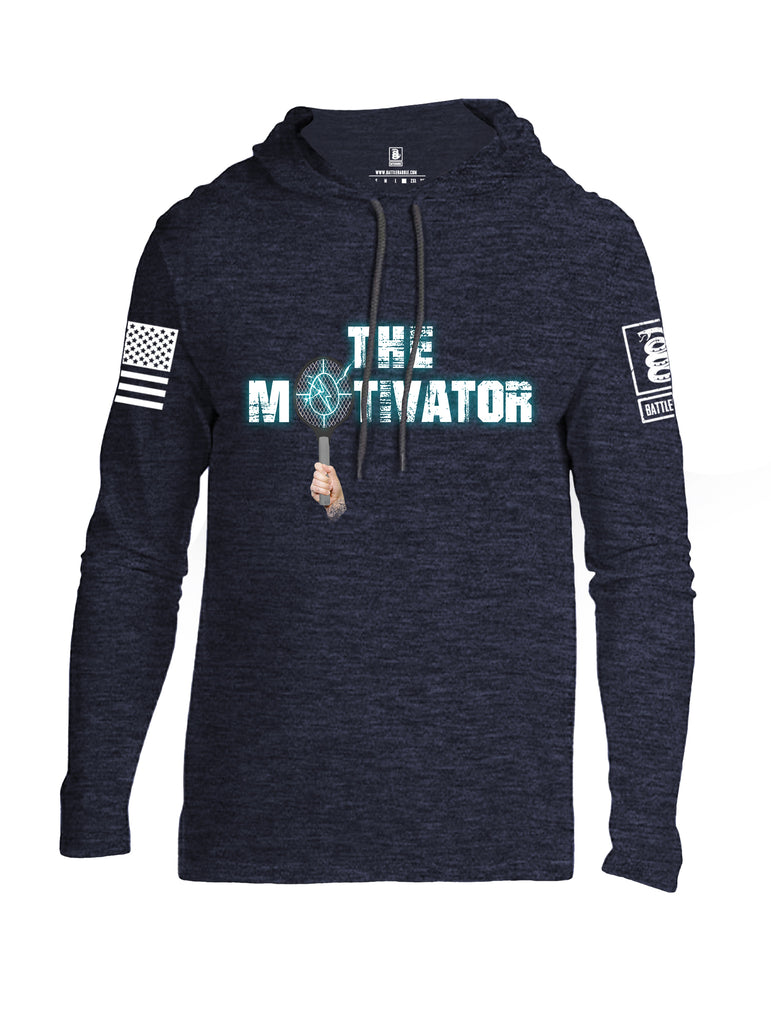 Battleraddle The Motivator White Sleeve Print Mens Thin Cotton Lightweight Hoodie