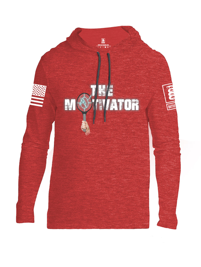 Battleraddle The Motivator White Sleeve Print Mens Thin Cotton Lightweight Hoodie