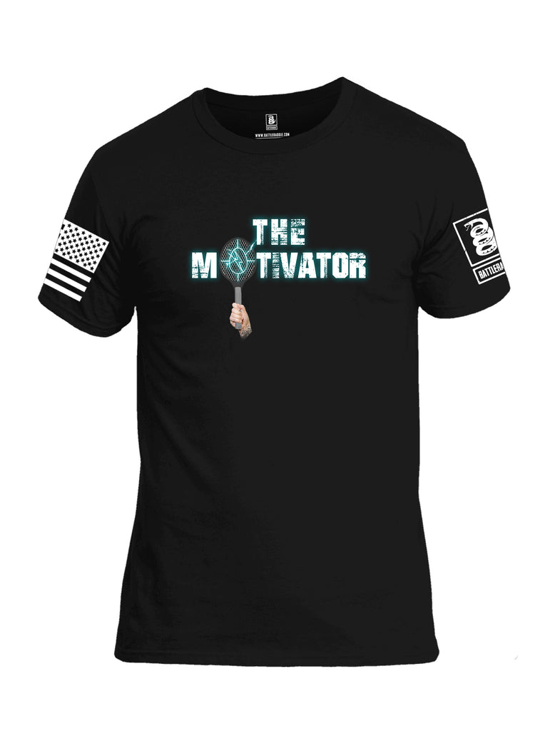 Battleraddle The Motivator White Sleeve Print Mens Cotton Crew Neck T Shirt