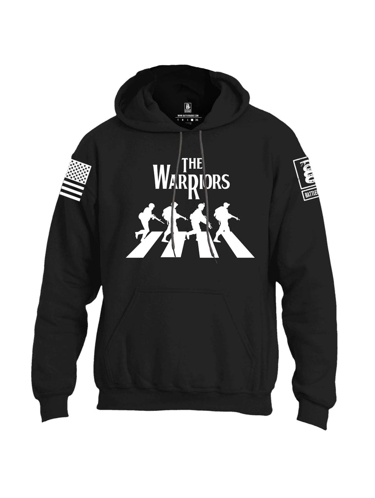 Battleraddle The Warriors White Sleeve Print Mens Blended Hoodie With Pockets shirt|custom|veterans|Apparel-Mens Hoodies-Cotton/Dryfit Blend