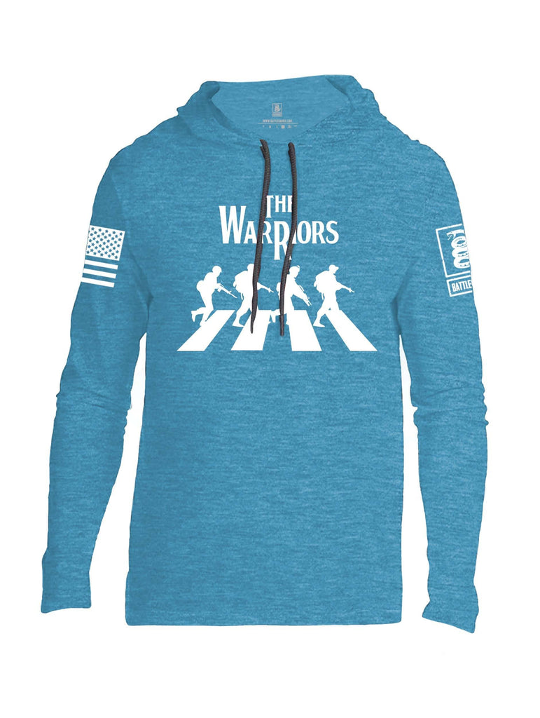 Battleraddle The Warriors White Sleeve Print Mens Thin Cotton Lightweight Hoodie shirt|custom|veterans|Apparel-Mens Hoodie-Cotton