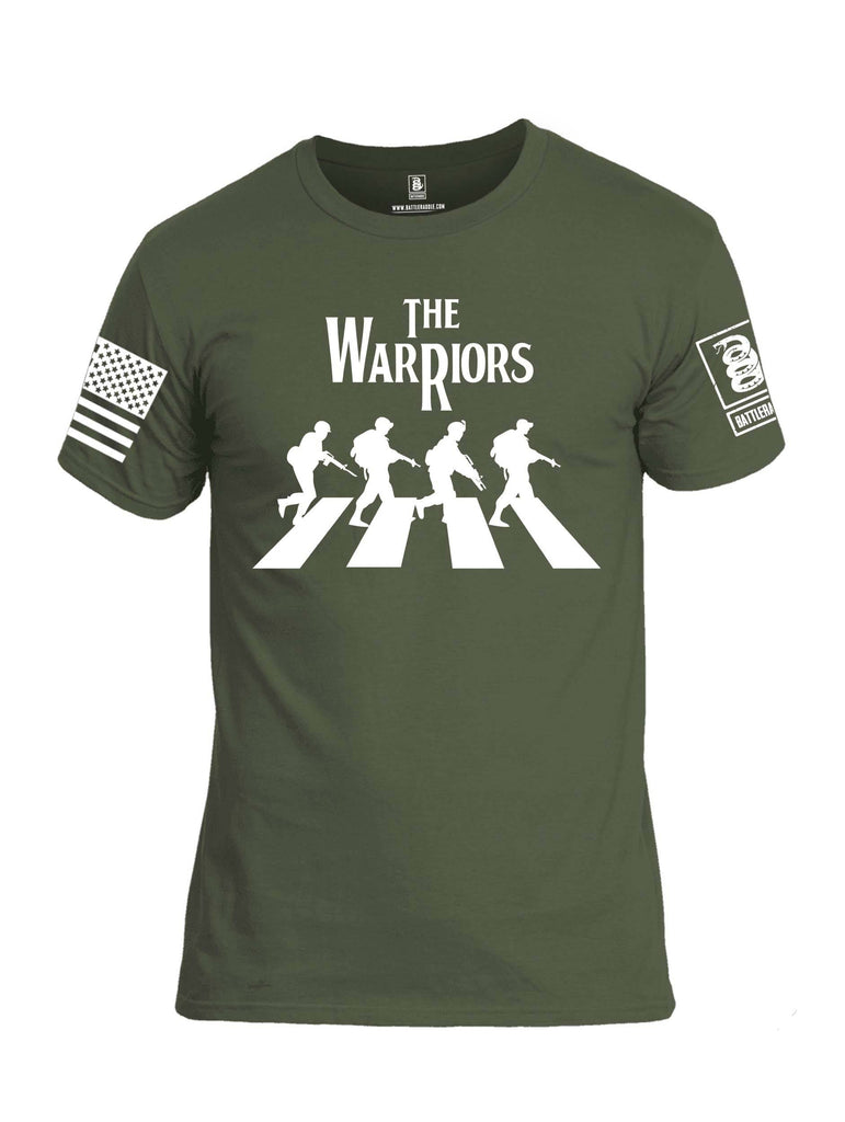 Battleraddle The Warriors White Sleeve Print Mens Cotton Crew Neck T Shirt shirt|custom|veterans|Apparel-Mens T Shirt-cotton