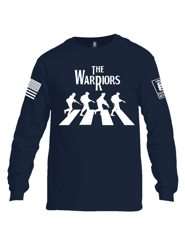 Battleraddle The Warriors White Sleeve Print Mens Cotton Long Sleeve Crew Neck T Shirt shirt|custom|veterans|Men-Long Sleeves Crewneck Shirt