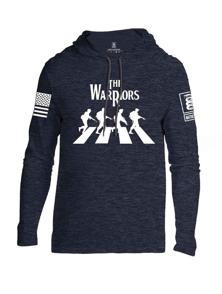 Battleraddle The Warriors White Sleeve Print Mens Thin Cotton Lightweight Hoodie shirt|custom|veterans|Apparel-Mens Hoodie-Cotton