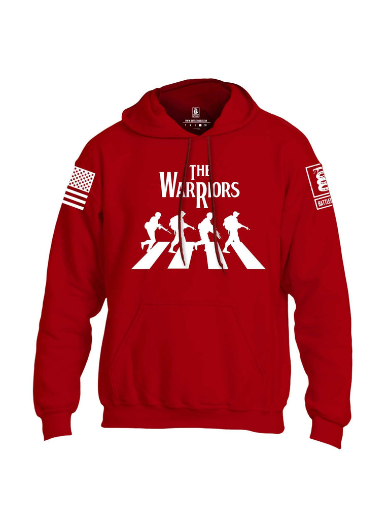 Battleraddle The Warriors White Sleeve Print Mens Blended Hoodie With Pockets shirt|custom|veterans|Apparel-Mens Hoodies-Cotton/Dryfit Blend