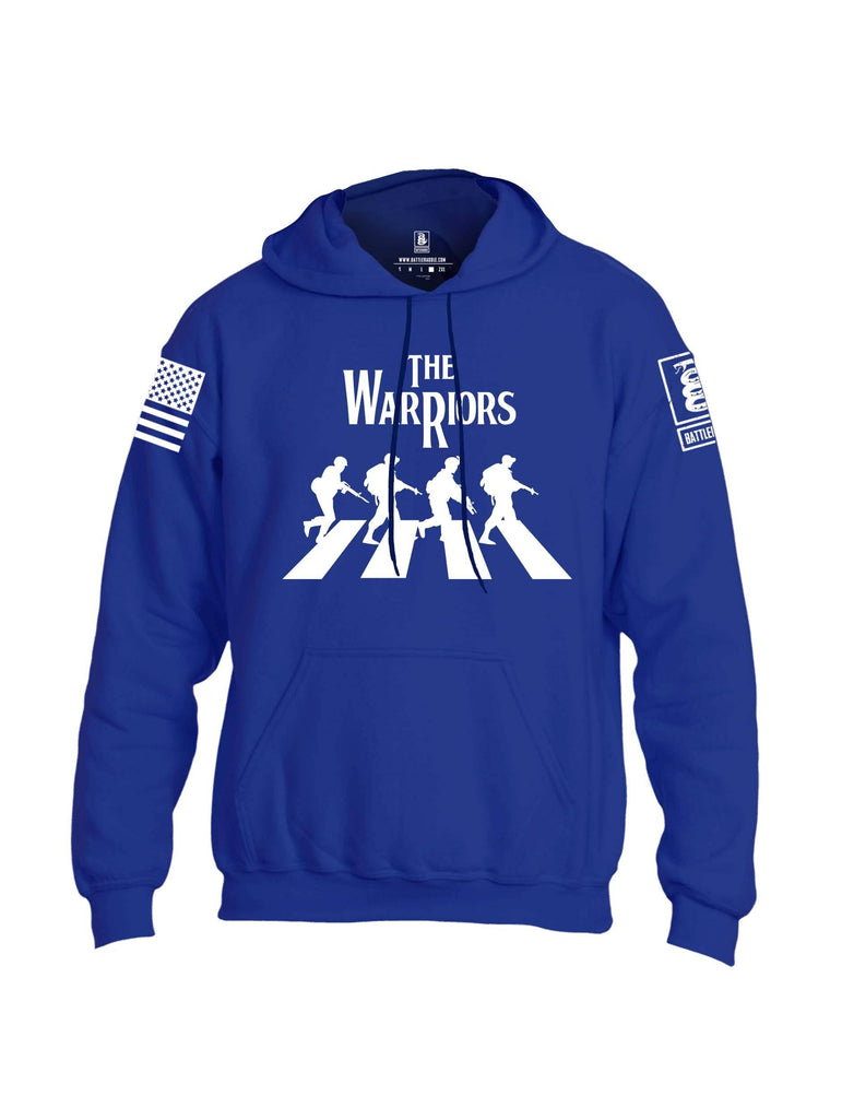 Battleraddle The Warriors White Sleeve Print Mens Blended Hoodie With Pockets shirt|custom|veterans|Apparel-Mens Hoodies-Cotton/Dryfit Blend