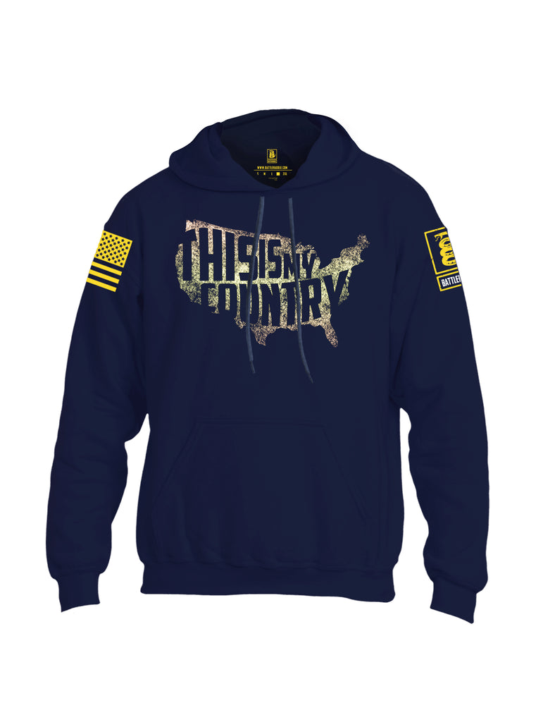 Battleraddle This Is My Country Yellow Sleeve Print Mens Blended Hoodie With Pockets