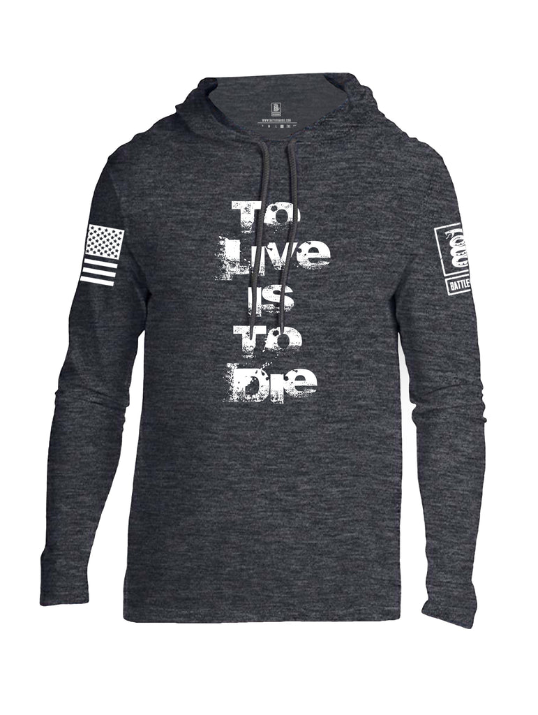 Battleraddle To Live Is To Die White Sleeve Print Mens Thin Cotton Lightweight Hoodie