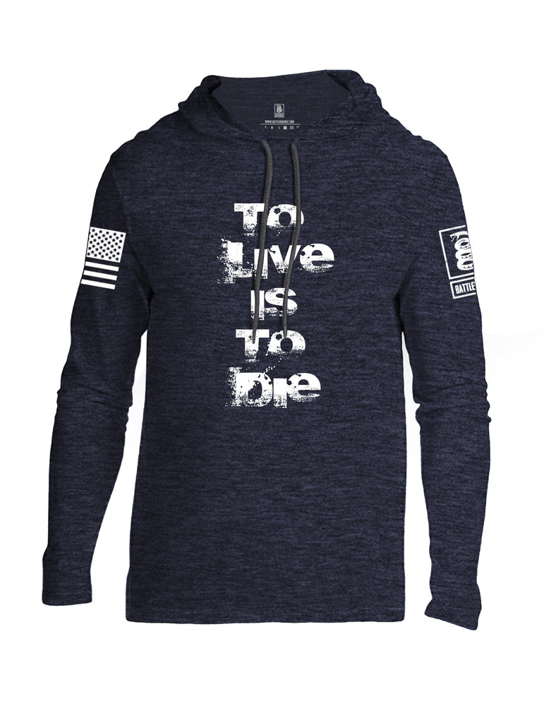 Battleraddle To Live Is To Die White Sleeve Print Mens Thin Cotton Lightweight Hoodie