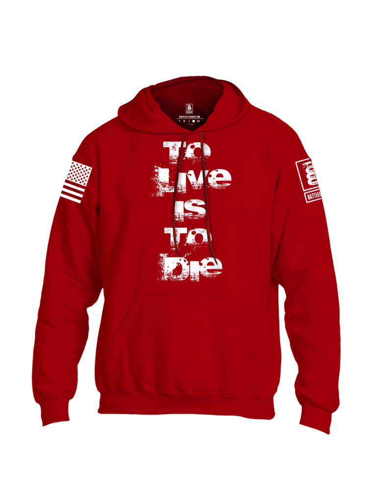 Battleraddle To Live Is To Die White Sleeve Print Mens Blended Hoodie With Pockets