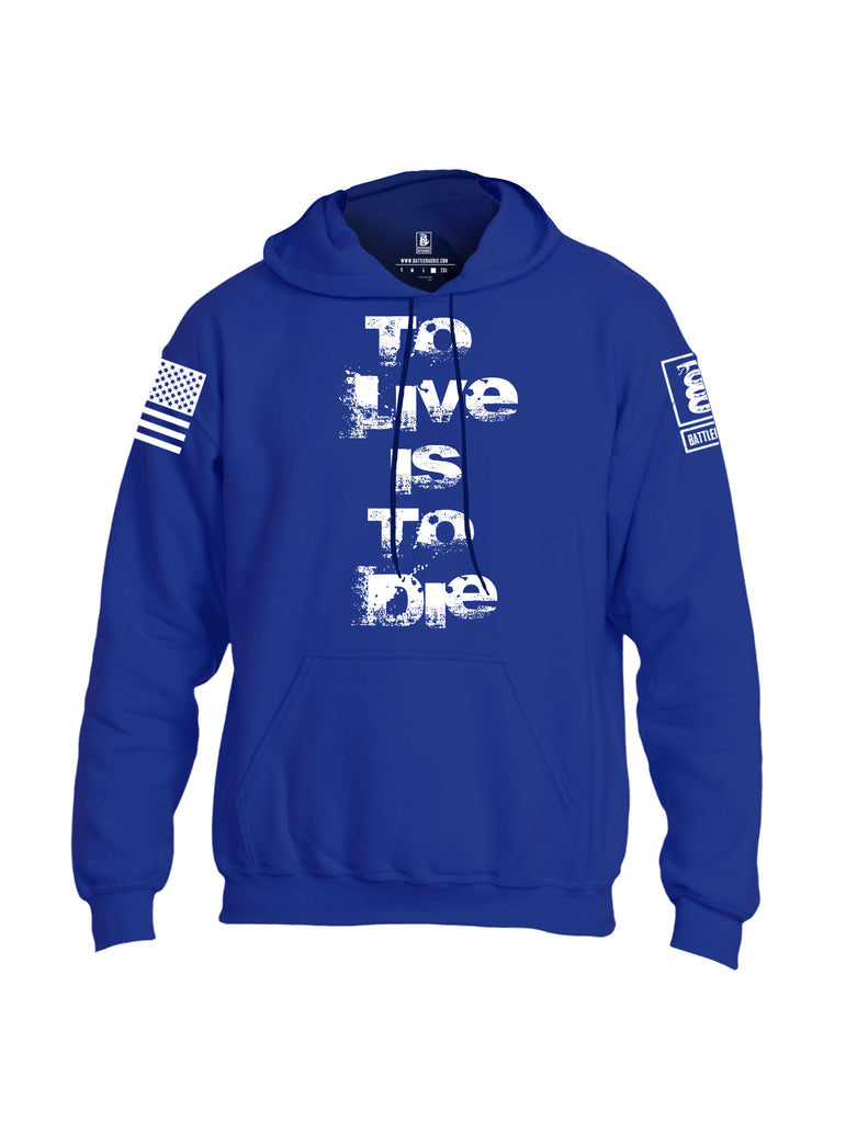 Battleraddle To Live Is To Die White Sleeve Print Mens Blended Hoodie With Pockets