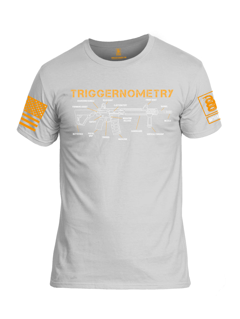 Battleraddle Triggernometry Orange Sleeve Print Mens Cotton Crew Neck T Shirt