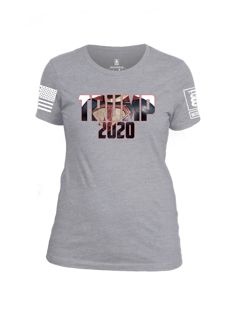 Battleraddle Super Trump 2020 White Sleeve Print Womens Cotton Crew Neck T Shirt