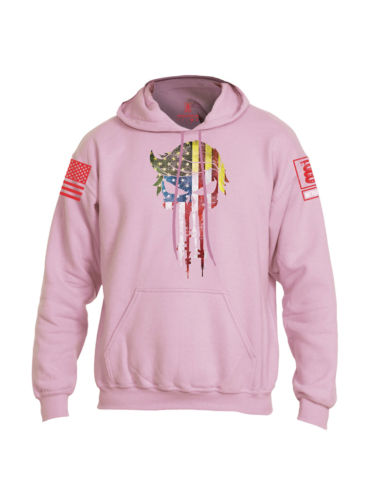 Battleraddle Trump Punisher USA Flag Red Sleeve Print Mens Blended Hoodie With Pockets