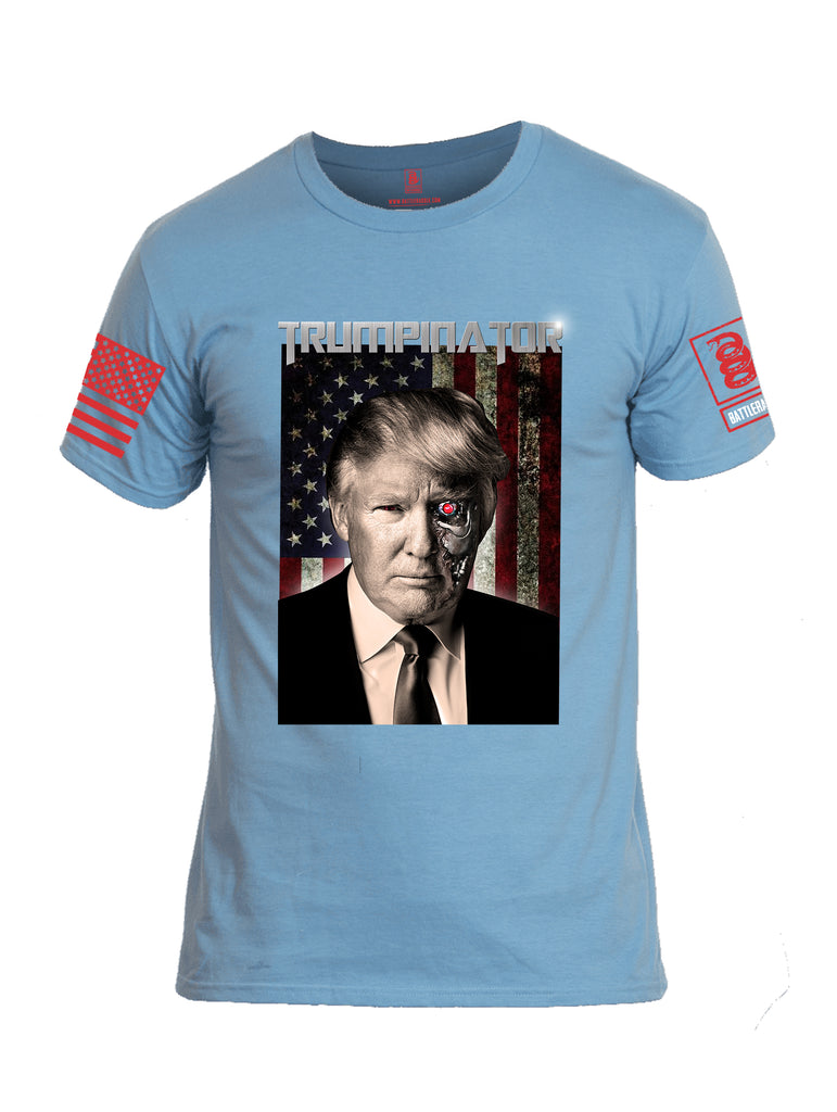 Battleraddle Trumpinator Red Sleeve Print Mens Cotton Crew Neck T Shirt