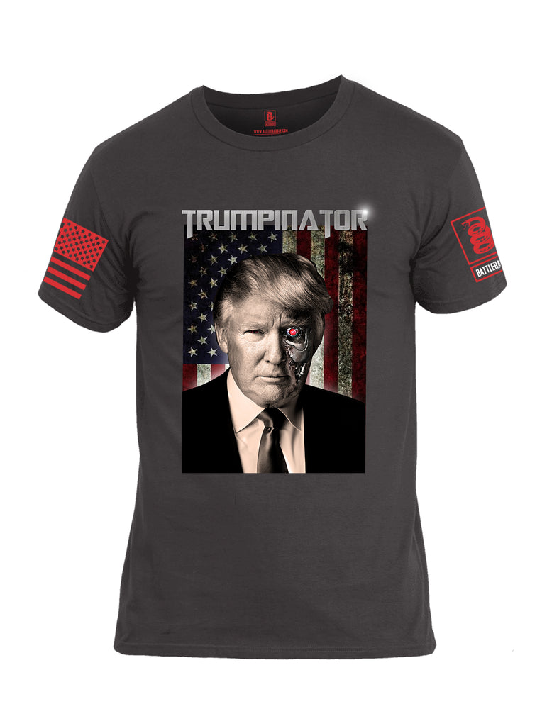 Battleraddle Trumpinator Red Sleeve Print Mens Cotton Crew Neck T Shirt