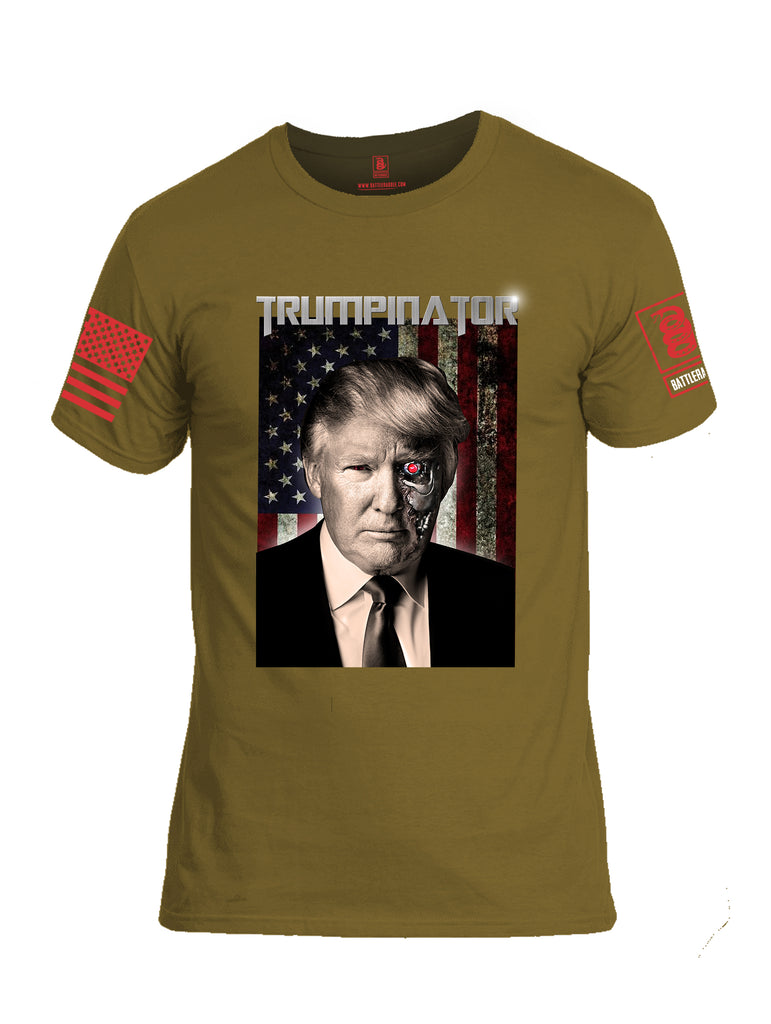 Battleraddle Trumpinator Red Sleeve Print Mens Cotton Crew Neck T Shirt