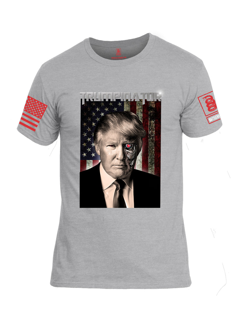 Battleraddle Trumpinator Red Sleeve Print Mens Cotton Crew Neck T Shirt