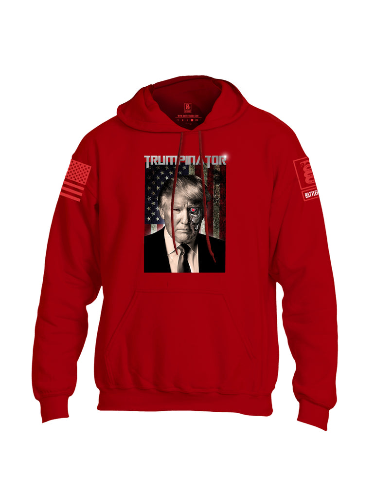 Battleraddle Trumpinator Red Sleeve Print Mens Blended Hoodie With Pockets