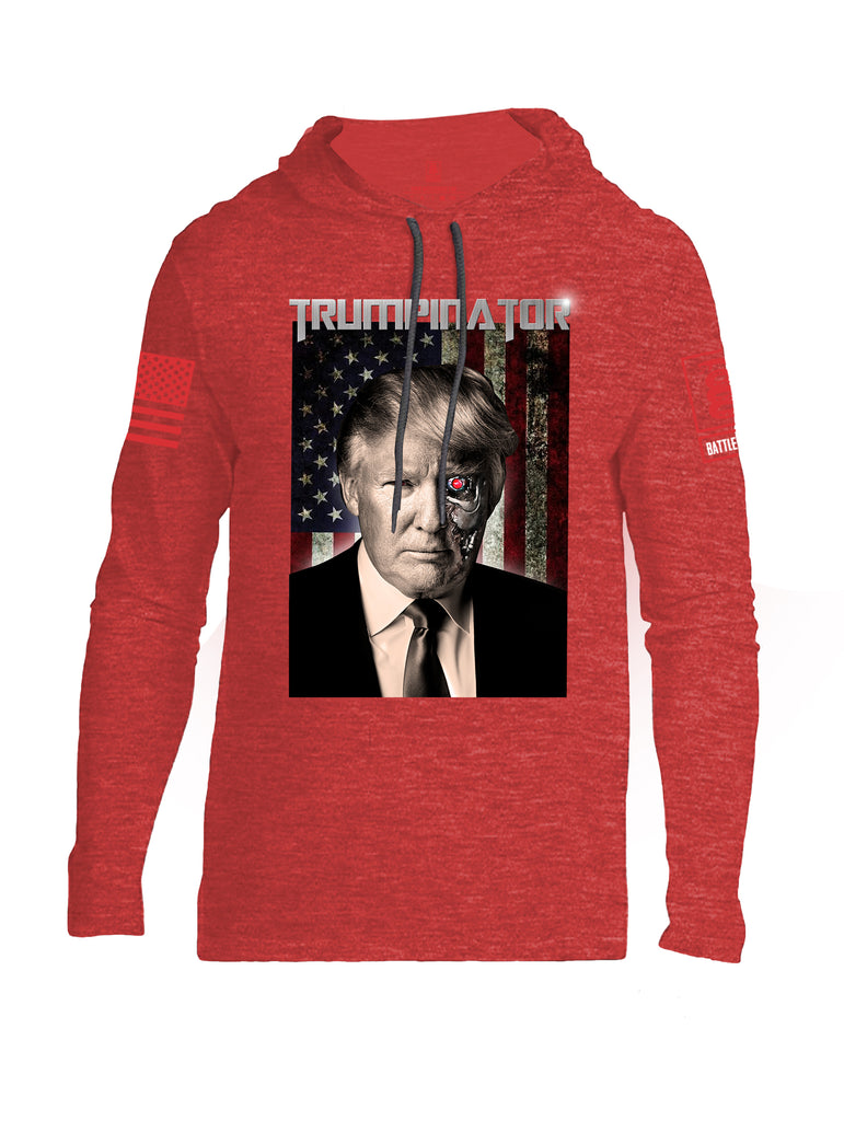 Battleraddle Trumpinator Red Sleeve Print Mens Thin Cotton Lightweight Hoodie