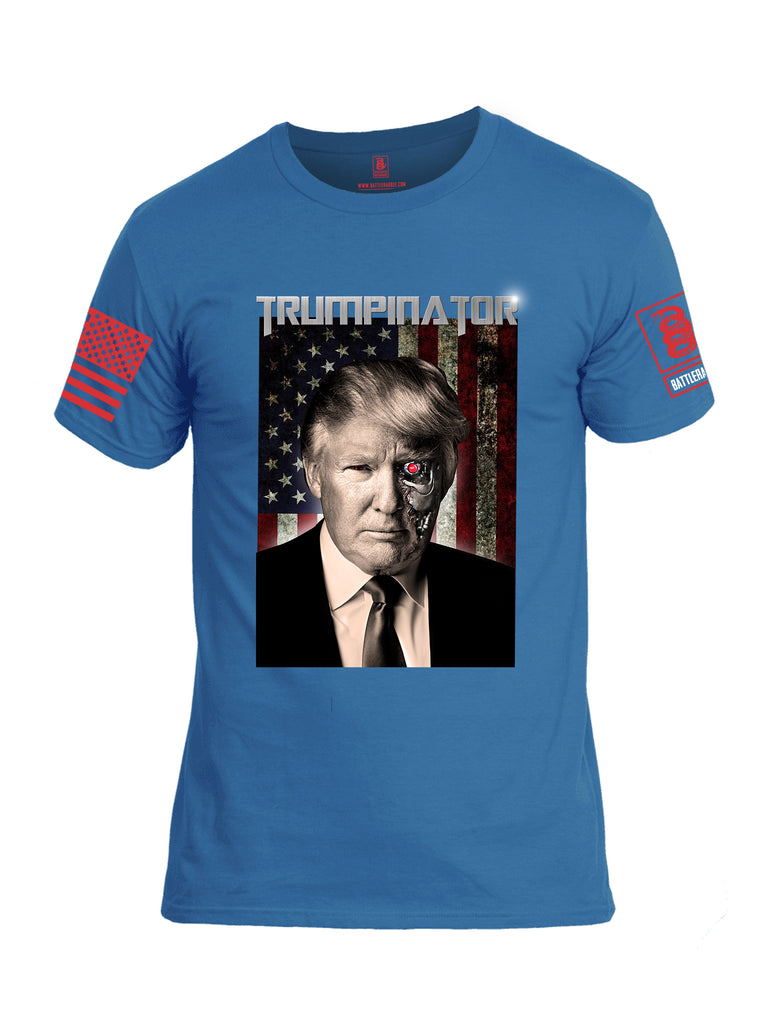 Battleraddle Trumpinator Red Sleeve Print Mens Cotton Crew Neck T Shirt