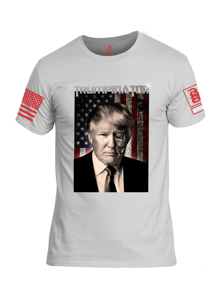 Battleraddle Trumpinator Red Sleeve Print Mens Cotton Crew Neck T Shirt