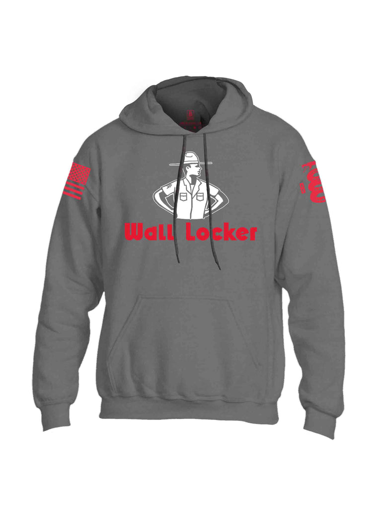 Battleraddle Wall Locker Red Sleeve Print Mens Blended Hoodie With Pockets
