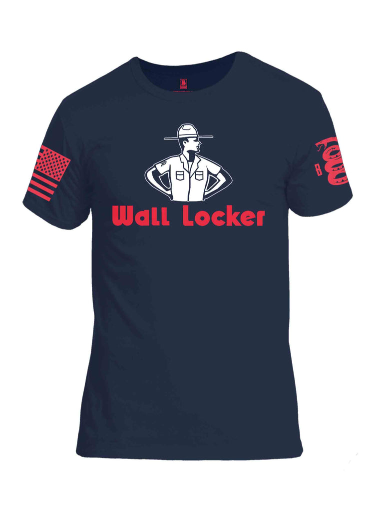 Battleraddle Wall Locker Red Sleeve Print Mens Cotton Crew Neck T Shirt