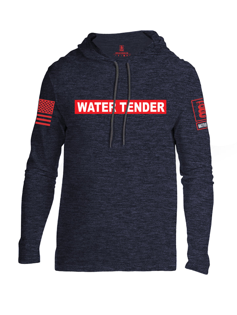 Battleraddle Water Tender Firefighter Red Sleeve Print Mens Thin Cotton Lightweight Hoodie