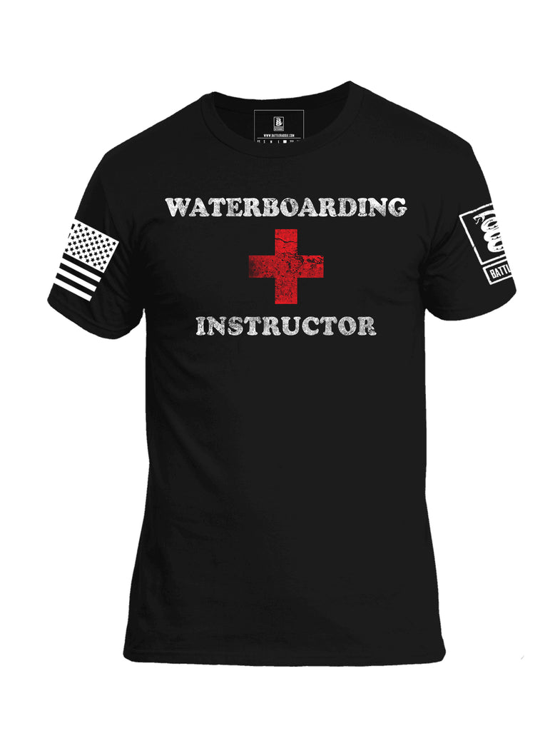 Battleraddle Waterboarding Instructor Black Ops Edition Mens Cotton Crew Neck T Shirt-Black