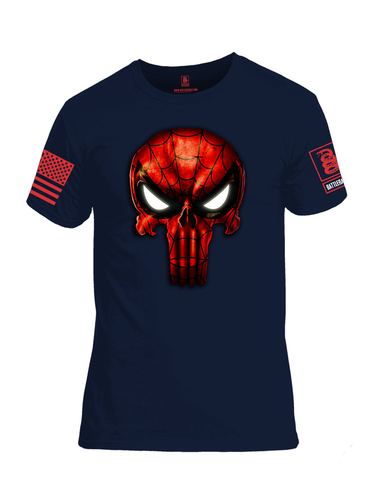 Battleraddle Webman Mr. Expounder Skull Red Sleeve Print Mens 100% Battlefit Polyester Crew Neck T Shirt