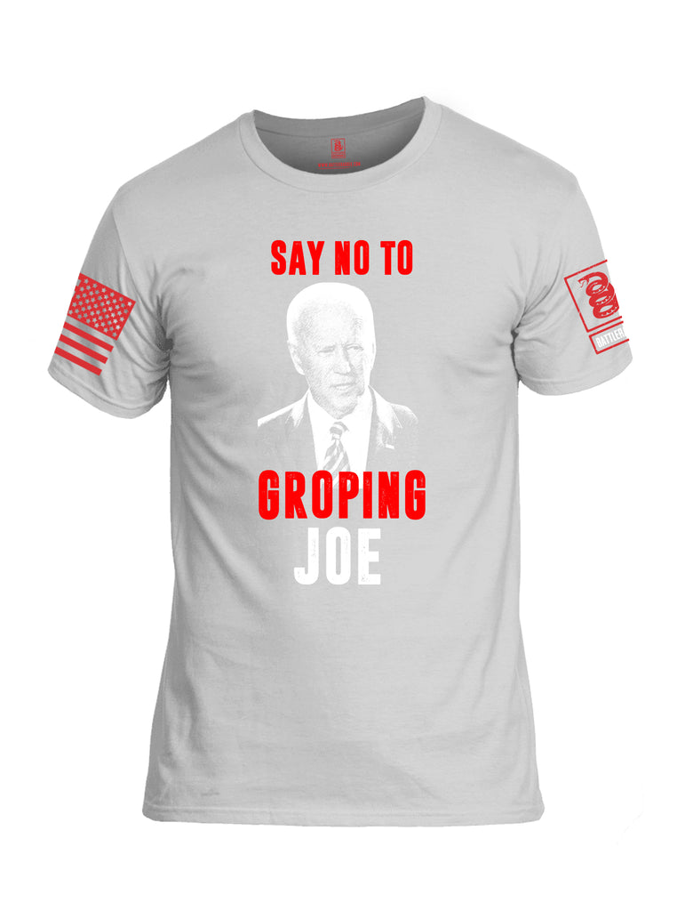 Battleraddle Say No To Groping Joe  Red Sleeve Print Mens Cotton Crew Neck T Shirt