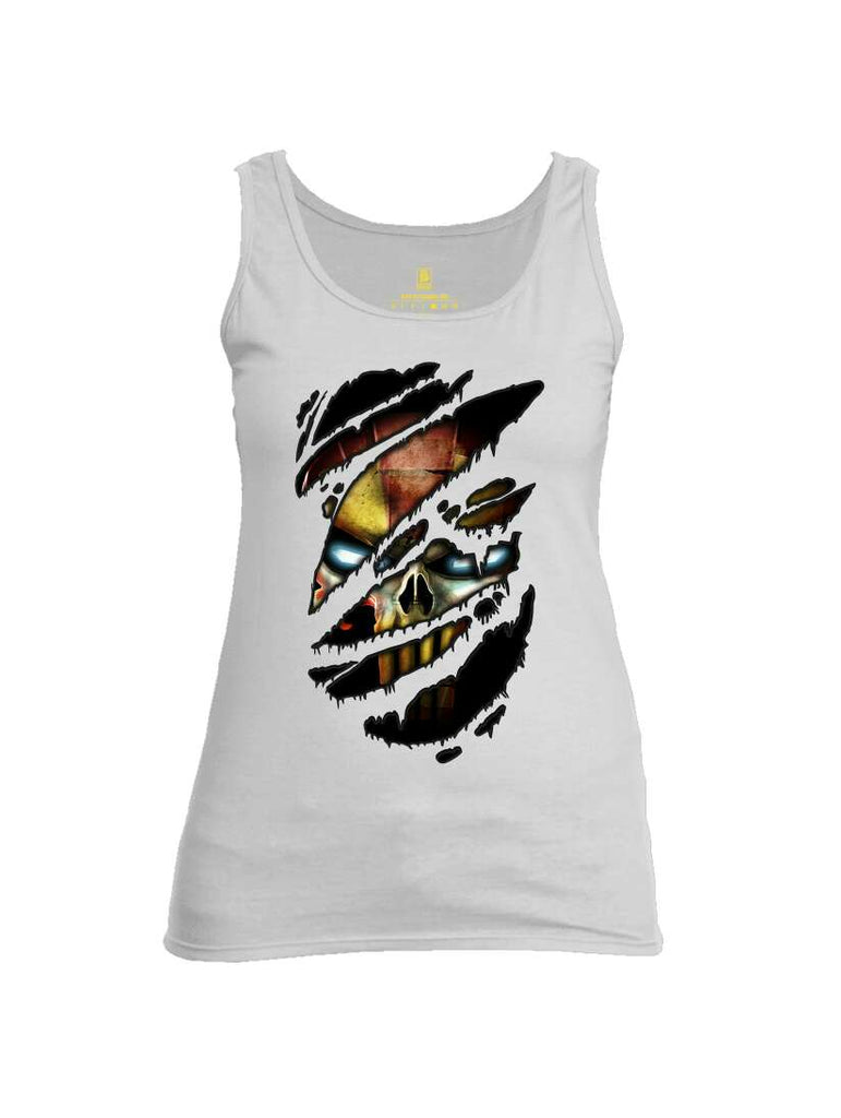 Battleraddle Mr Expounder Iron Skull Ripped Womens Cotton Tank Top