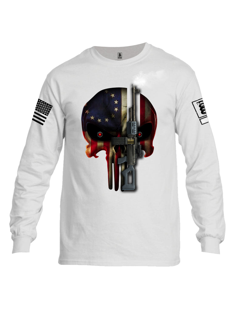 Battleraddle Expounder Machine Gun Black Sleeve Print Mens Cotton Long Sleeve Crew Neck T Shirt