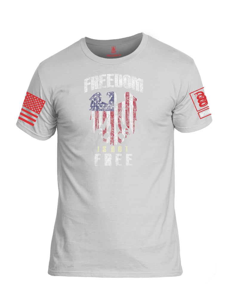 Battleraddle Freedom Is Not Free Red Sleeve Print Mens Cotton Crew Neck T Shirt