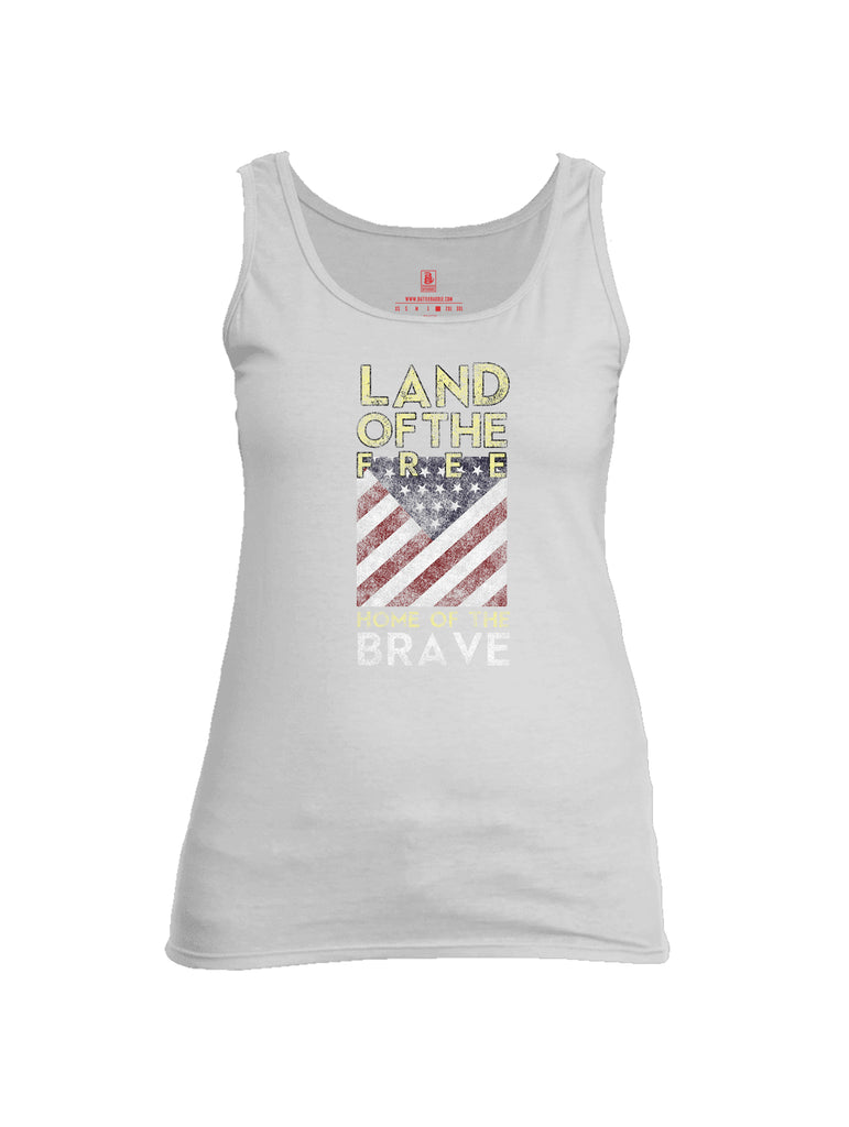 Battleraddle Land Of The Free Home Of The Brave Womens Cotton Tank Top